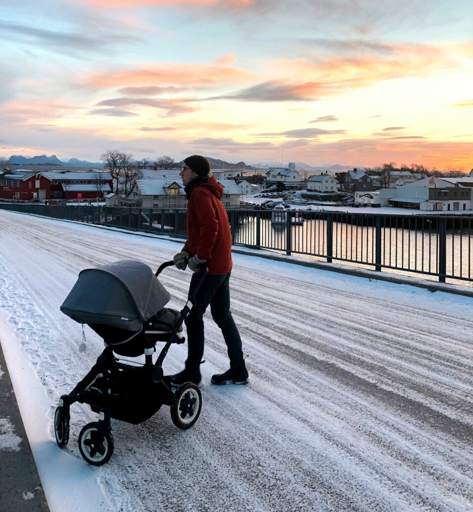En av mange trilleturer til Svinøya i Svolvær på den lange juleferien våres i 2020/21. Dette var i januar, rundt da sola kom tilbake igjen.