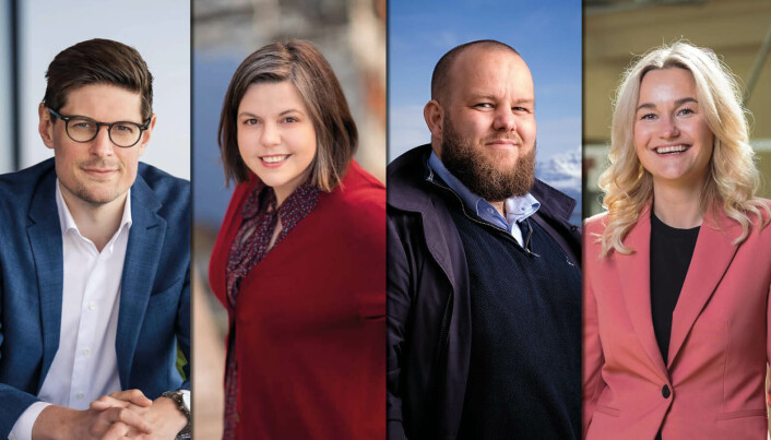 Fra venstre: Magnus Nystrand og Kaia Tetlie (Corporate Communications), Gard Michalsen (Heia Nord-Norge) og Jeanette Gundersen (SpareBank 1 Nord-Norge). Fra venstre: Magnus Nystrand og Kaia Tetlie (Corporate Communications), Gard Michalsen (Heia Nord-Norge) og Jeanette Gundersen (SpareBank 1 Nord-Norge).