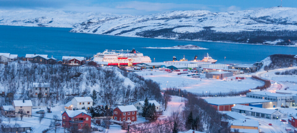 Cruise,Ships,Dock,In,The,Harbor,Of,Norway's,Northernmost,Town,