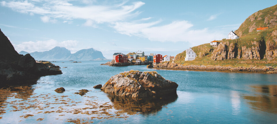 Norway,Landscape,Nyksund,Traditional,Village,Wooden,Houses,And,Sea,With