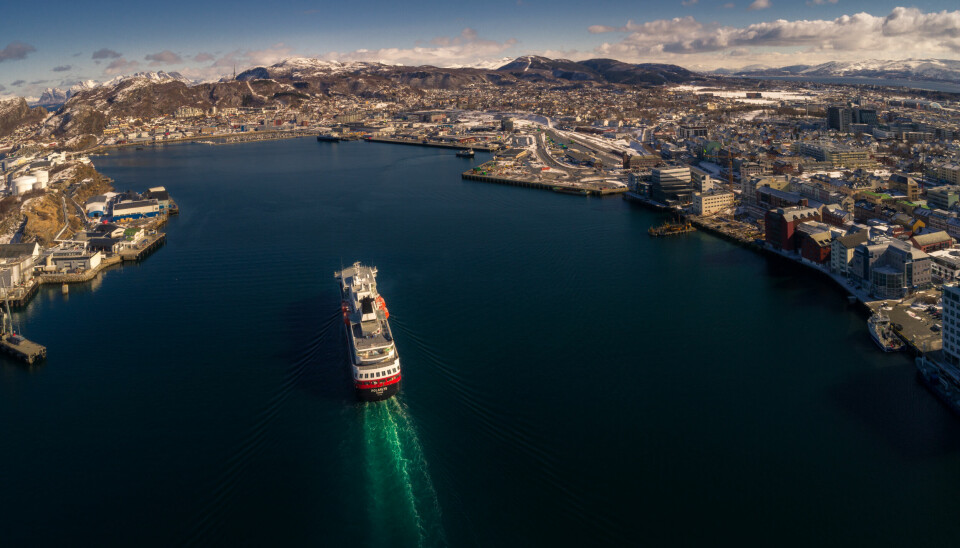 Hurtigruten arriving Bodø city