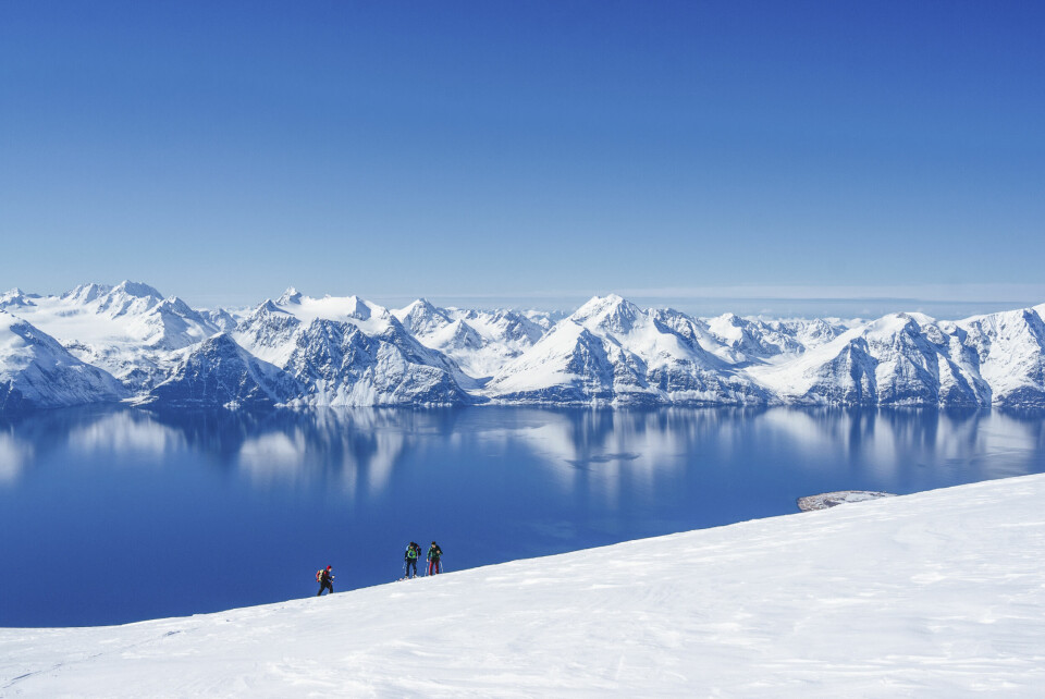 Ski,Touring,In,Kford,,Northern,Norway.,Lyngen,Alps,In,The